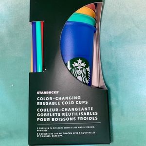 Starbucks set of 5 color changing cold cups